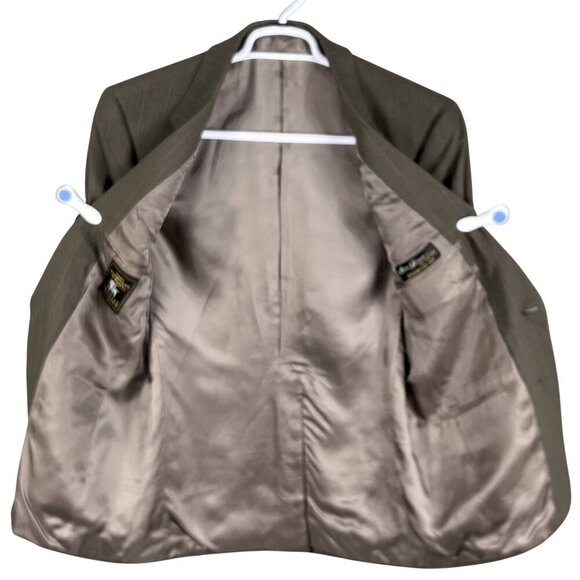 Hart Schaffner & Marx Mens 38S Parisian Wool Blazer USA Made Olive Green Career - Picture 3 of 15